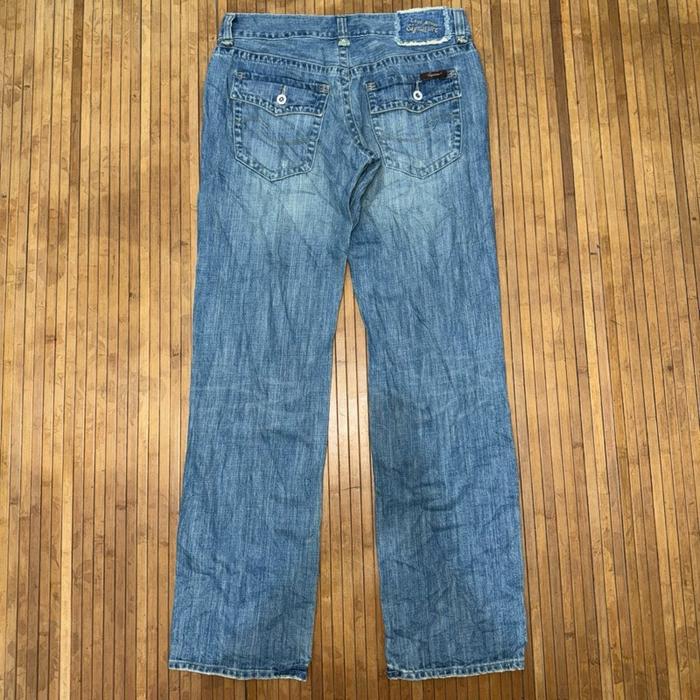 CELANA Y2K VINTAGE STRAUSS SIGNATURE BOOT CUT DISTRESSED DENIM JEANS true religion Evisu