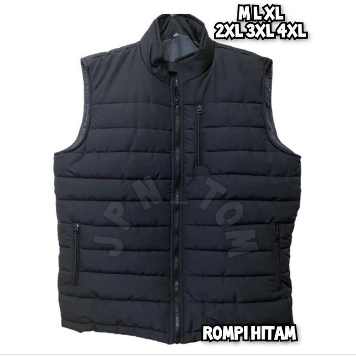 Rompi Parasut Tebal Jumbo Hitam XXL XXXL XXXXL Vest Big Size Pria Wanita M L XL 2XL 3XL 4XL Bn Paras