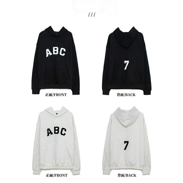 S - XXXXXL(6XL) Hoodie ABC + 7 JaeHyun Beige krem Putih JUMBO BIGSIZE OVERSIZE Jaket Sweatshirts Jae