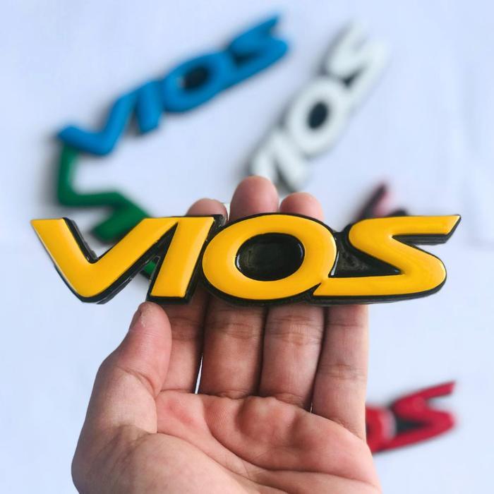EMBLEM MOBIL VIOS TIMBUL 3 DIMENSI VARIASI MOBIL TOYOTA BAHAN FIBERGLASS BUKAN STIKER