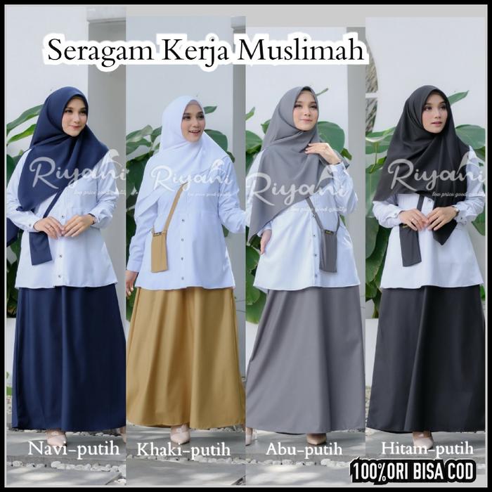 Gamis Dinas Kerja Wanita Pakaian Profesi Kantor Wanita Original By Riyani