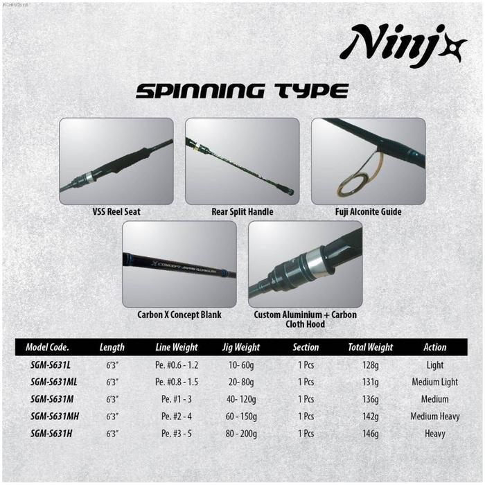 Ninja Shinigami Jigging Rod Joran Pancing