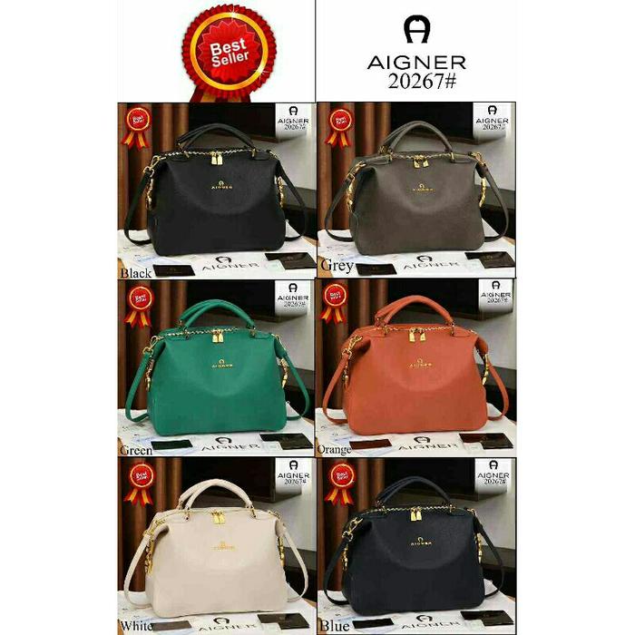 Termurah !! JP NEW 20267 AIGNER ROMA Handtasche Gleeneagle Modeling Handbags Soft Clemence Leather