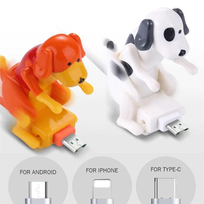 Funny Humping Dog Fast Charger Micro USB/IOS/Type-C Charging Data Cable for Apple Android Phone Char