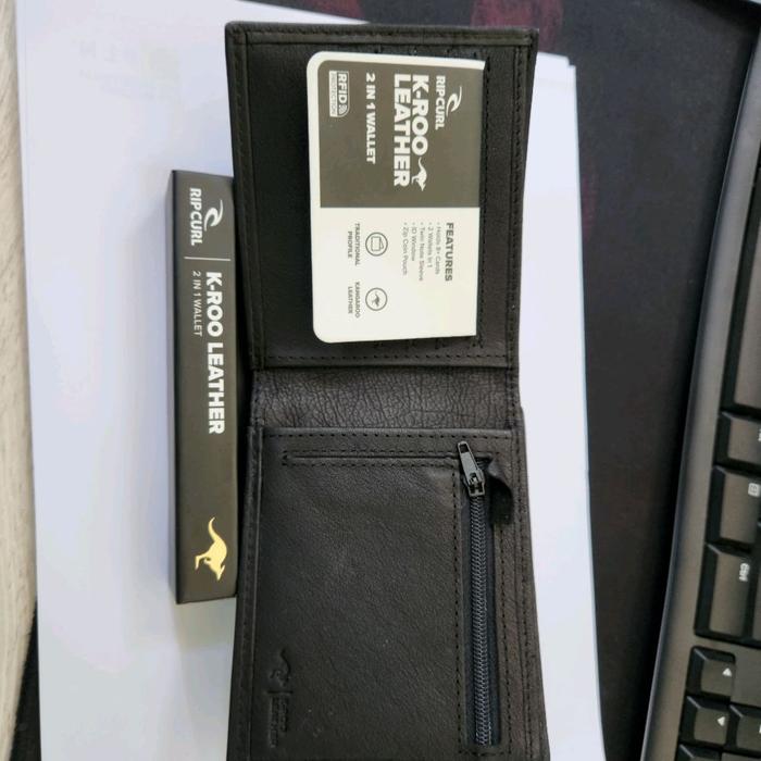 Ripcurl K-Roo Leather 2 in 1 Wallet Dompet Pria Men Wallet