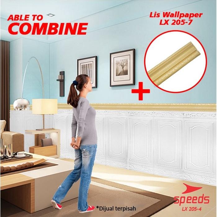 SPEEDS Wallpaper Dinding 5mm Wallpaper Foam 3D Motif Jendela untuk Kamar Tidur Ruang Makan dll 205-4