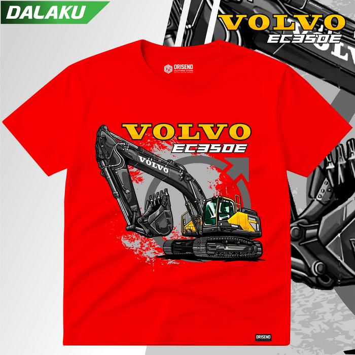 Kaos Anak Excavator VOLVO EC350E | Baju Anak Alat Berat Premium Cotton Combed | DALAKU