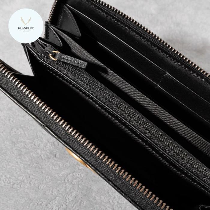 GUCCI GG MARMONT LONG ZIP AROUND WALLET BLACK