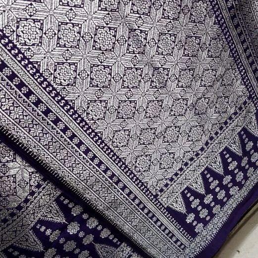 SONGKET PALEMBANG MOTIF LEPUS GEBENG ORIGINAL UNGU