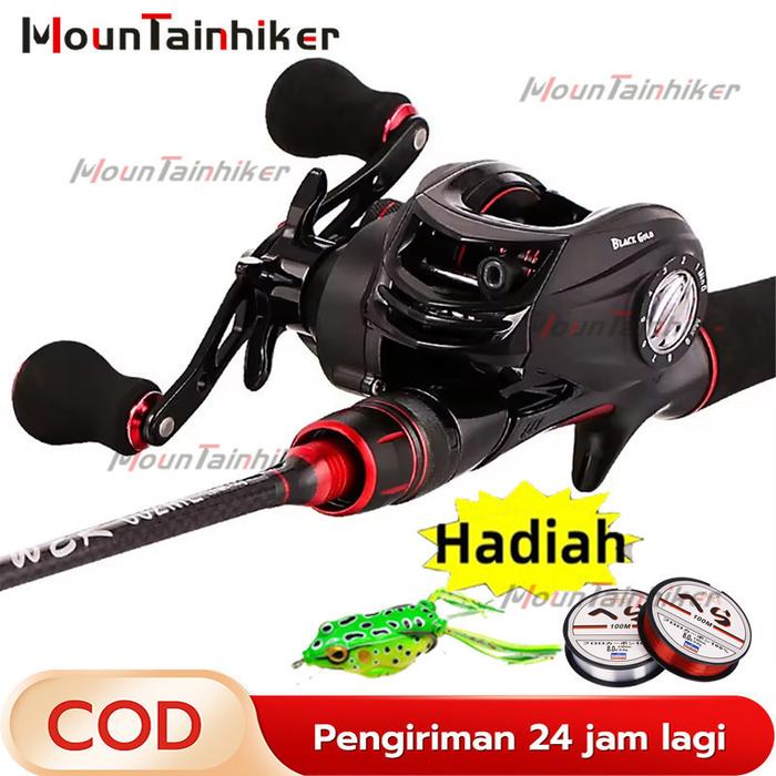 Baitcasting Fishing Reel Fishing Rod Set Pancing Set BC Reel Dengan Bahan Serat Karbon Pancing 1.65M