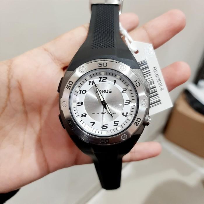G✪M2 Jam Tangan Pria Lorus Sport R2329Dx-9 Black Rubber Original Bergaransi H♥68