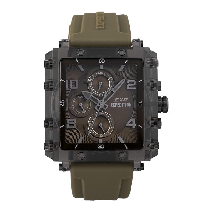 Jam Tangan Wanita Expedition Ladies E 6808 MF RIGGN Green Olive Dial Green Olive Rubber Strap
