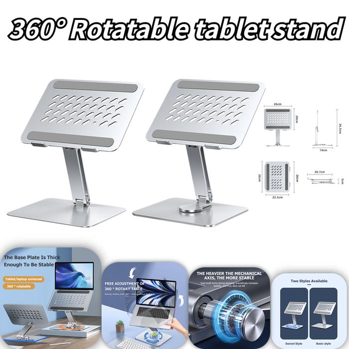 Aluminum Alloy Laptop Stand Adjustable Foldable 360° Rotation