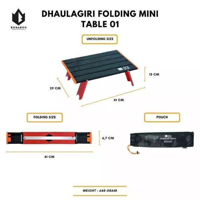 meja lipat stainless mini unik folding table camping ultralight *