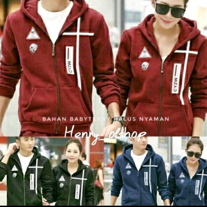 JAKET COUPLE SEPASANG WARNA HITAM BAJU PASANGAN MODERN UPDATE TERBARU KAPEL FASHION KOREA BAGUS COD