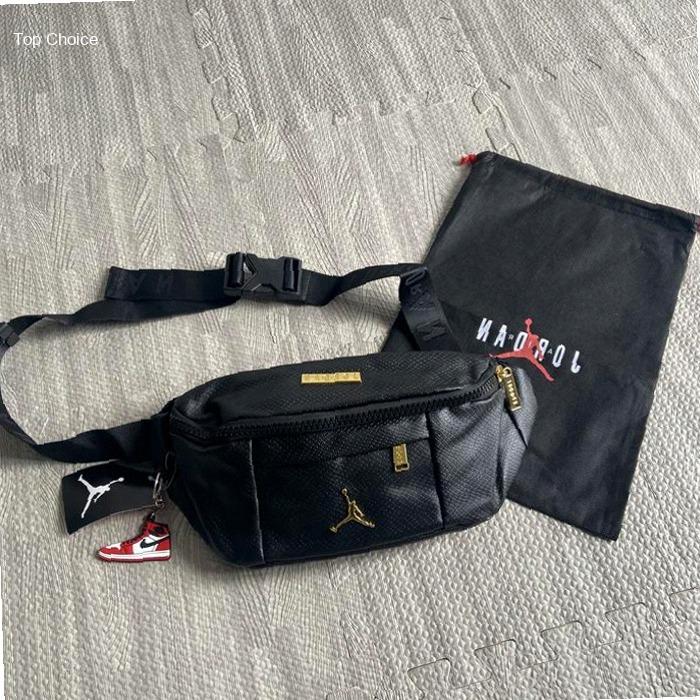 Waistbag air jordan regal Crossbody / Leather Snake Black gold | Kekinian