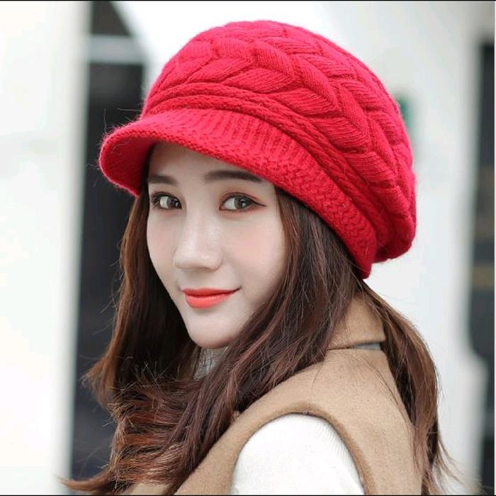 topi rajut wanita ala korea best seller