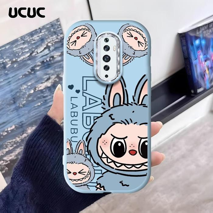 UCUC OPPO Reno 2Z 2F New Cute Cartoon Pattern Design Silver Edge Lens Untuk Phone Case Casing Hp Sof