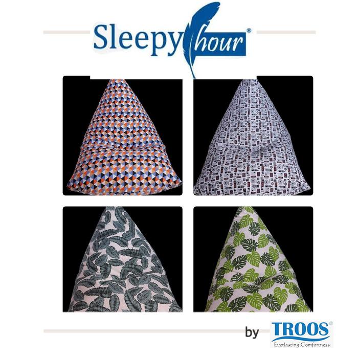 Bean Bag Triangle Canvas Motif - SleepyHour Sofa Santai Furniture