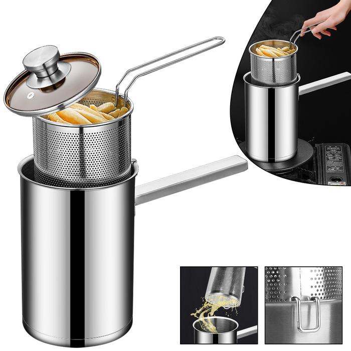 Cooking Basket Chicken Fried Food Strainer 304 Stainless Steel Fryer Foldable Thickeded Deep Fryer K