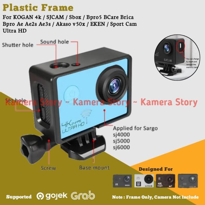 Plastic Frame Case With Hook Buckle And Thumb Screw For KOGAN 4k / SJCAM / Sbox / Bpro5 BCare Brica 