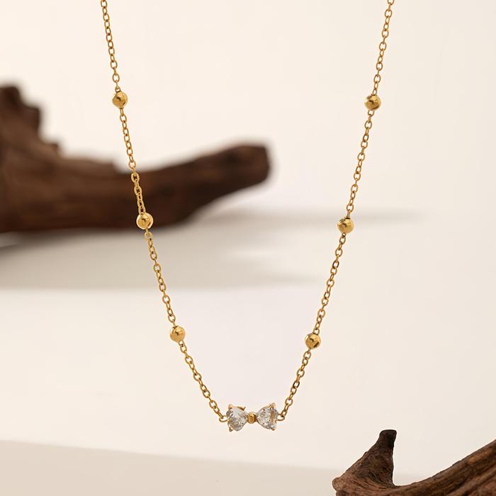 K317 Kalung Titanium Premium Wanita Lapis Emas 18 KGP