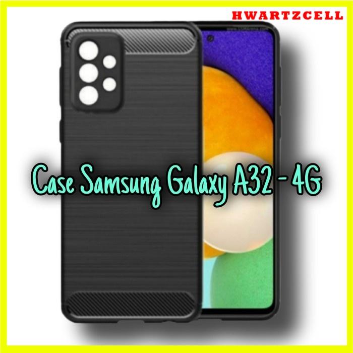Case Samsung A32 4G Ipaky Carbon SoftCase Casing New 2021 (6.4Inch) with protective pelindung kamera