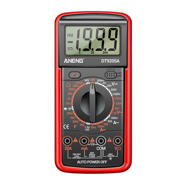 ANENG DT9205A Digital Multimeter AC/DC Transistor Tester Electrical