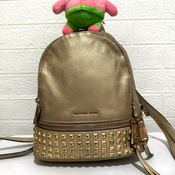 Tas ransel kulit asli. Tas ransel MK. Tas ransel prelop. Gold