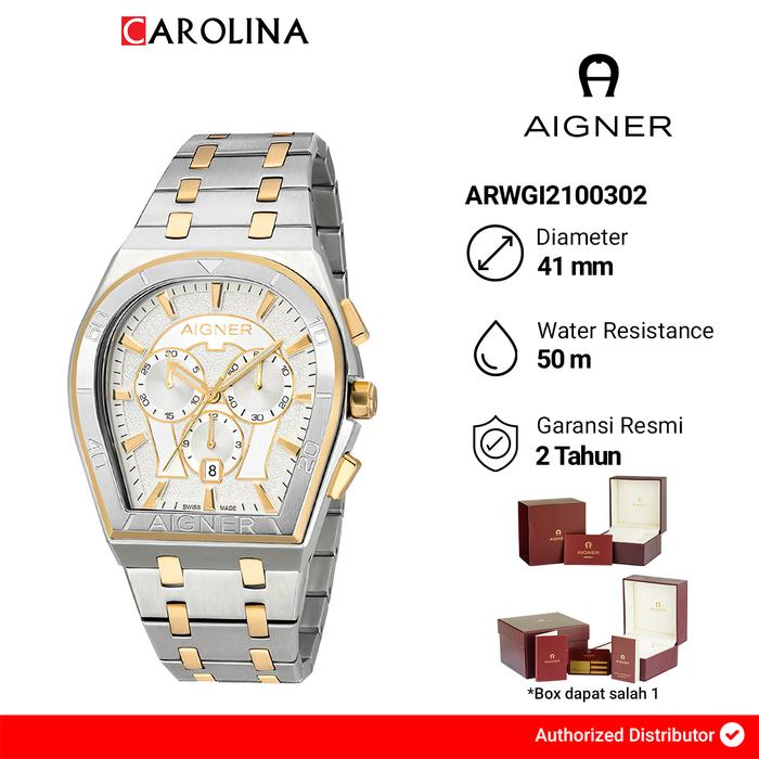 Jam Tangan Pria AIGNER Lugo ARWGI2100302 Silver Dial Silver Stainless Steel Strap