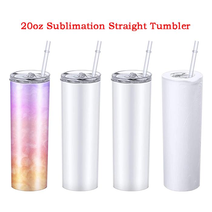 DIY Sublimation Straight Tumbler 20oz Stainless Steel Slim Tumbler