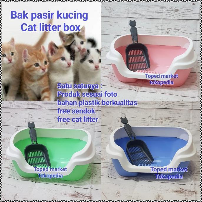(Cooger) Bak Pasir Kucing Cat Litter Box Size Besar Sendok Pasir