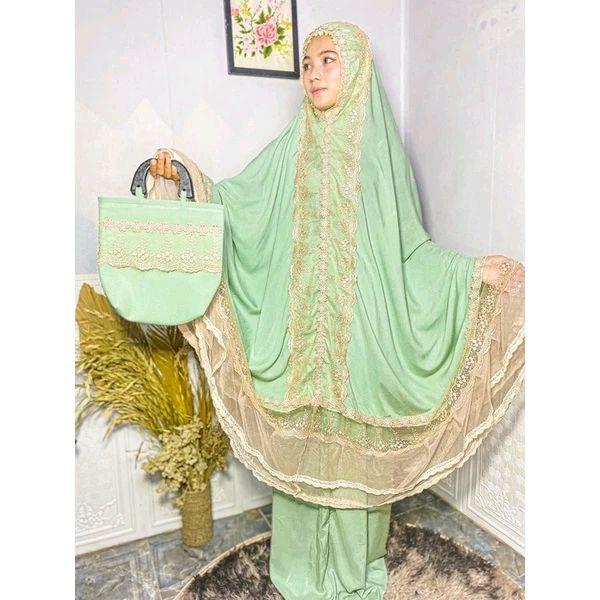 MUKENA ARRAFAH MODEL TANPA TANGAN BAHAN RAYON KAHATEX TILLE PREMIUM DEWASA JUMBO BEST SELLER
