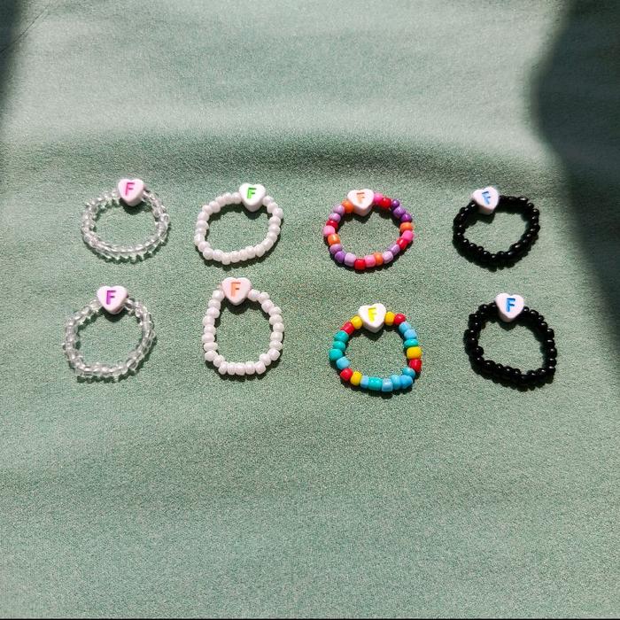Fazza Store - Cincin Manik Huruf - Cincin Manik Huruf F - Cincin Manik Anak dan Dewasa