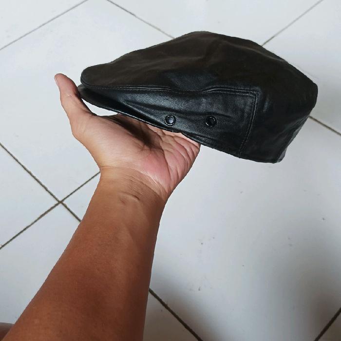 topi copet kulit ,topi copet leather