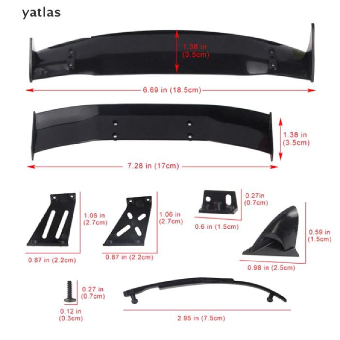 (yatlas) Spoiler Sayap Mobil RC Drift 1 / 10 Bahan Plastik Skala 1: 10