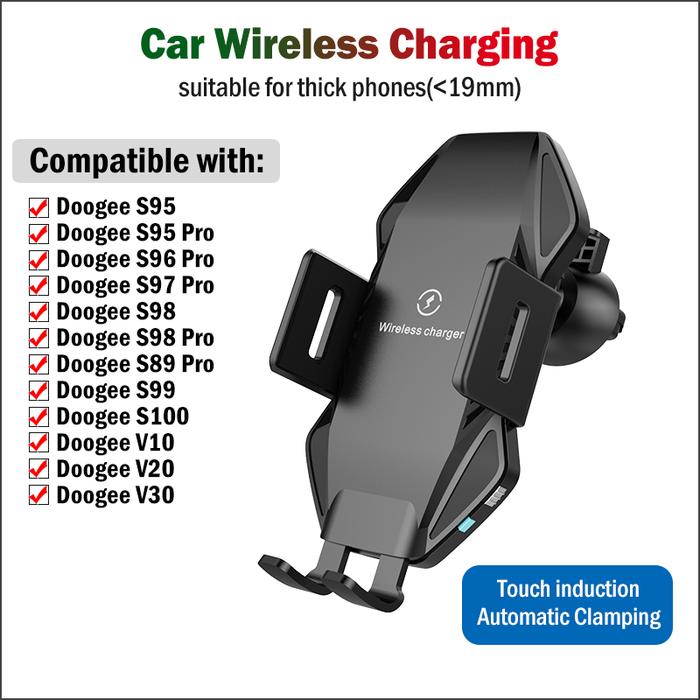 15W Qi Fast Car Wireless Charging Stand for Doogee S98 S99 S100 S96