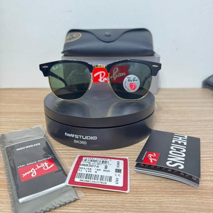 KACAMATA RAYBAN CLUBMASTER RB3016 990/58 POLARIZED ORIGINAL