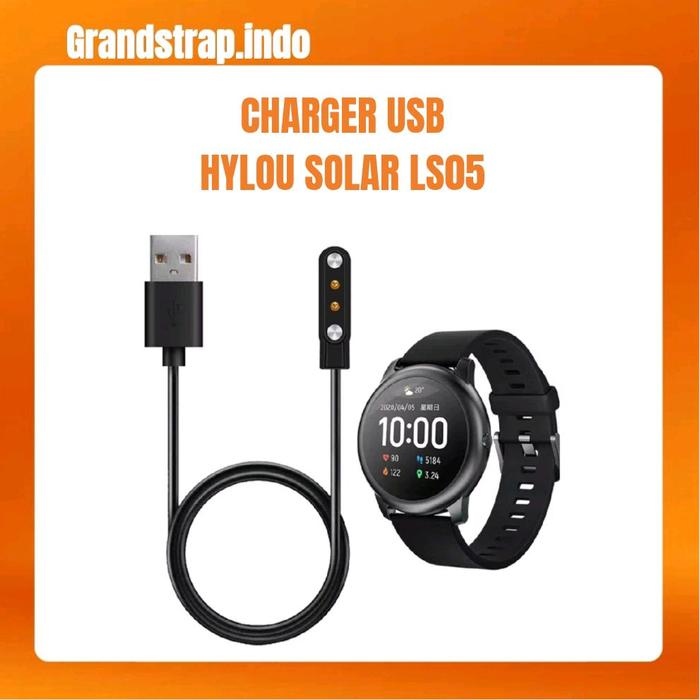 Xiaomi Haylou Solar LS05 Charger USB Hitam untuk Xiaomi Haylou Solar LS05 Praktis dan Efisien Kabel 