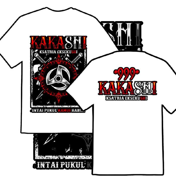 Kaos Kakashii PSHT Unisex Hitam Lengan Pendek & Panjang Oblong Bulu Lembut Nyaman Polos Pria Wanita 