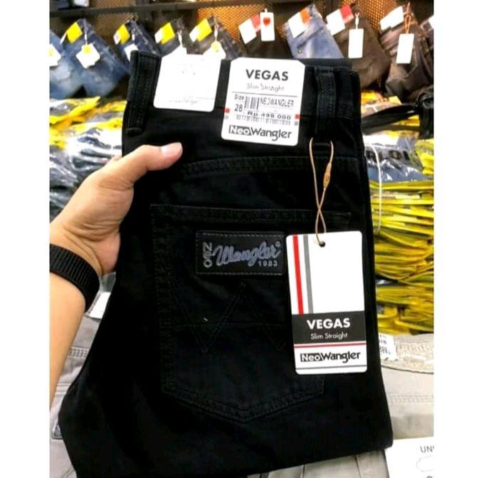 Celana jeans panjang pria wrangler import original model slim fit Denim Dry Salvadge
