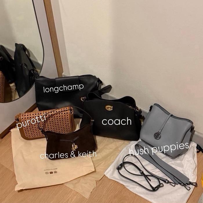 (PRELOVED) Tas Coach, Longchamp, Hush Puppies, Purotti, Charles & Keith