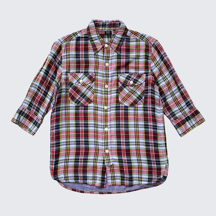 Black Red Light Classic Plaid Lee X Journal Standard Japan Three Quarter Sleeve Shirt - Unisex - M