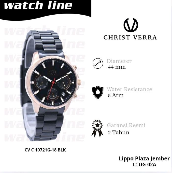 CHRIST VERRA SERI CV C 10721G-18 BLK.JAM TANGAN WANITA