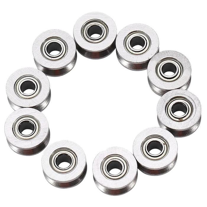 10pcs U Groove Bearing U624ZZ Carbon Steel Durable V Groove Ball