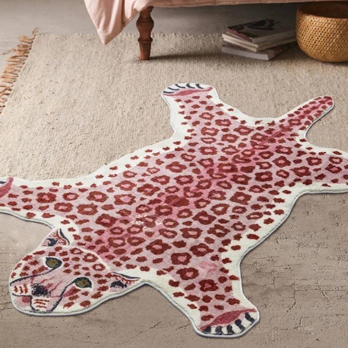 Living Room Carpet Cartoon Leopard Decorate Fashion Bedroom Plush Floor Mat Leisure Area Coffee Tabl