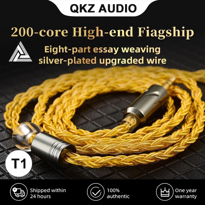 QKZ T1 Earphone Update Cable 3.5mm jack 2Pin 0.75mm Connector Wired