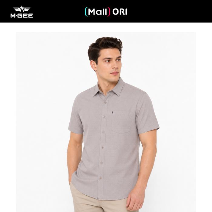 M.Gee Kemeja Casual Lengan Pendek Pria Mgee Original ALTO C115 Cream