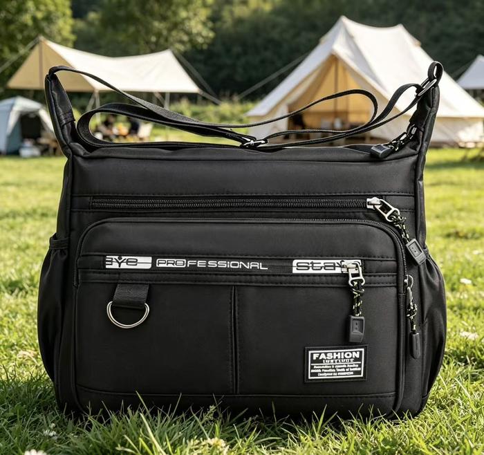 Tas Pos Pria Nilon Oxford Kanvas Serbaguna, Kapasitas Besar Desain Rapi, Bahan Kuat Tahan Lama Tidak