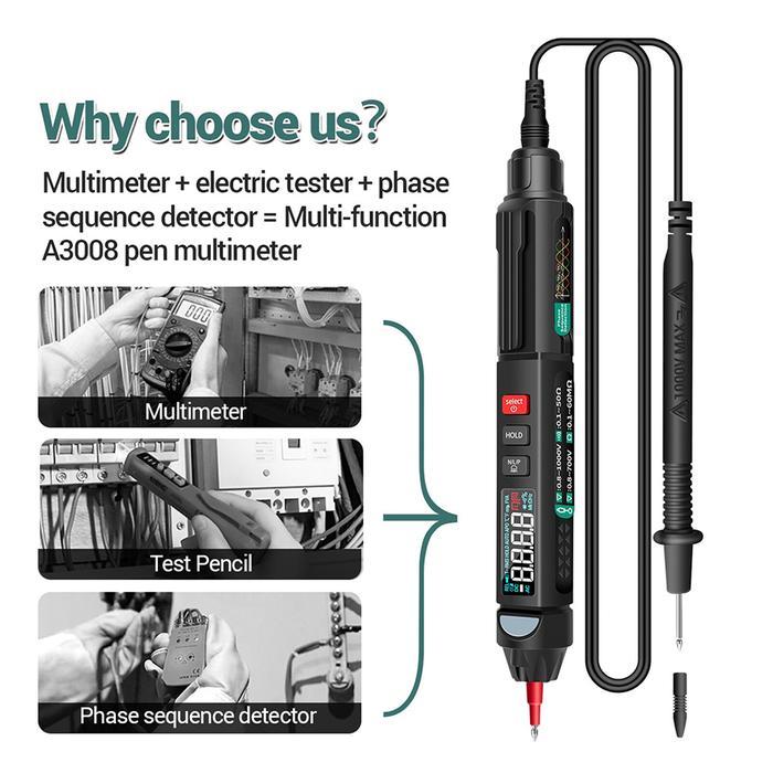 Tespen Digital Multimeter Voltage Tester Pen Multitester Arus AC DC